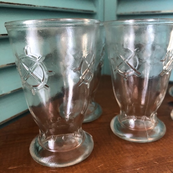 Vintage Other - Vintage MidCentury Nautical Ships Wheel & Fluted Dessert Footed Glasses